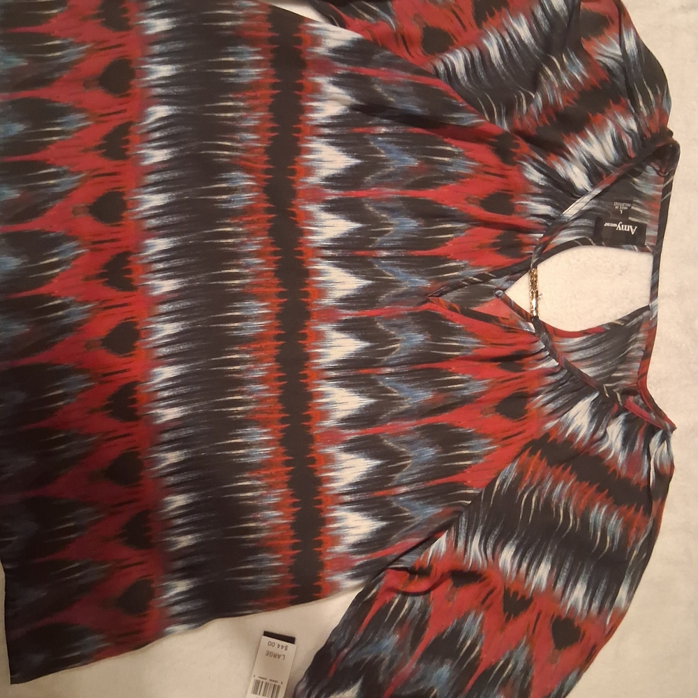 Elegant Multicolor Patterned Women's Blouse